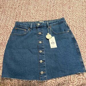 Dex Denim Button-Front Skirt 29